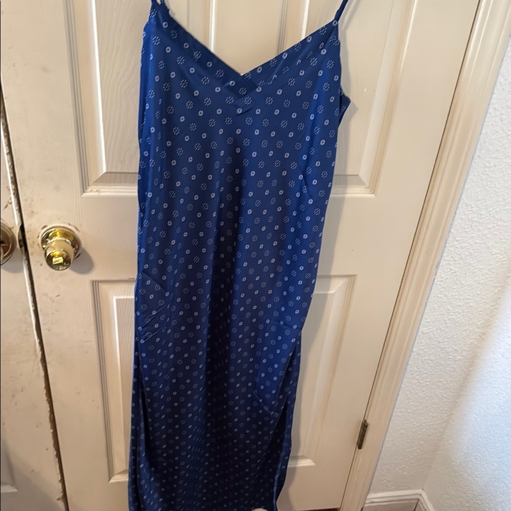 Lucky Brand Navy Patterned Maxi Dress